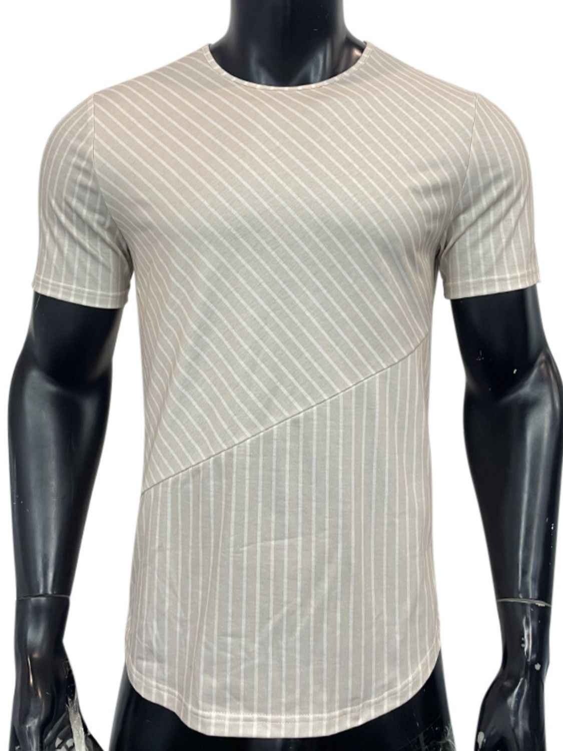 Men's Round Neck Short Sleeve Striped T-Shirt - Damned Threads